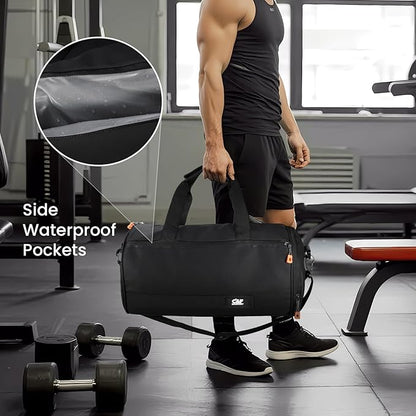 C&F BOGMOST Small Gym Bag for Women & Men,Small Lightweight Duffel Bag Carry On Bags Mini Duffel Travel Bag Waterproof Sports Bags for Workout/Sport/Travel, White,with Shoes Compartment