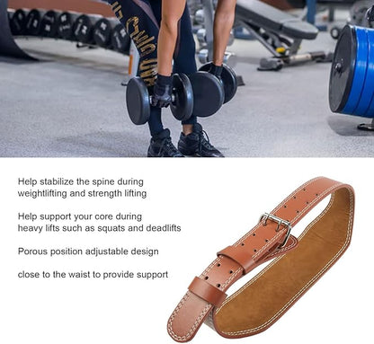 Huleo Weight Lifting Belt, Waist Sports Belts stabilize The Spine for Men for Squats Brown
