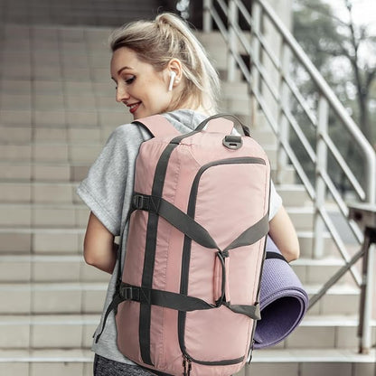 G4Free Gym Bag for Women Men 45L Duffle Backpack with Shoe Compartment Water Resistant Travel Weekender Bag