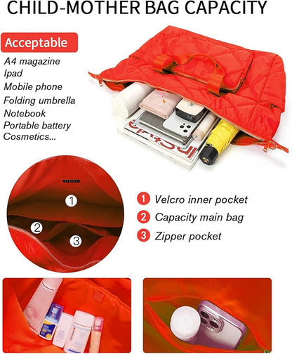 Orange Gym Bag for Women, 18 Inch Lightweight Puffy Carry On Duffel Bag for Travel Sports Yoga, Water Resistant