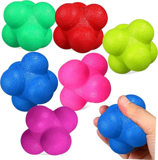 Totority 6pcs Hexagonal Reaction Balls Fitness Reaction Balls for Sports Training
