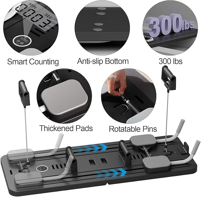 Upgraded AB Roller Wheel Workout Board with Elbow Support, Auto Rebound Abdominal Board, Core Trainer, Abdominal Exercise Machine, Workout Equipment