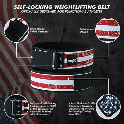 Self Locking Neoprene Gym Weight Lifting Belts for Men Women, Lumbar Support Stability, Adjustable Design, Fit Straps, Deadlifts, Training, Bodybuilding