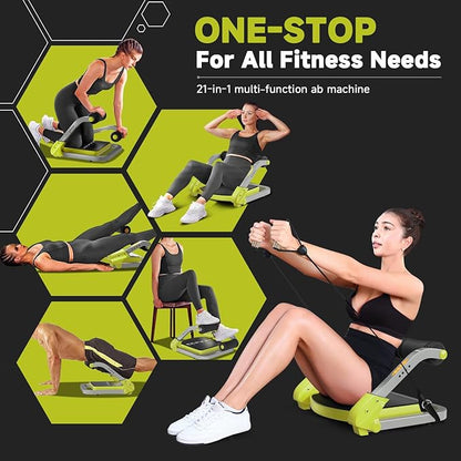 Ab Trainer/Crunch Machine, Ab Workout Equipment, 4 Adjustable Resistance, Ab Machine for Stomach Workout, 350 LBS Weight Capacity, Automatic Rebound, Ab Core Machine,Fitness Equipment for Home