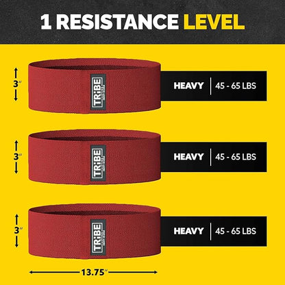 Tribe Lifting Fabric Resistance Bands for Legs - Workout Bands Resistance Bands for Men and Women - Booty Bands for Working Out - Exercise Bands Resistance Bands Set - Elastic Bands for Exercise