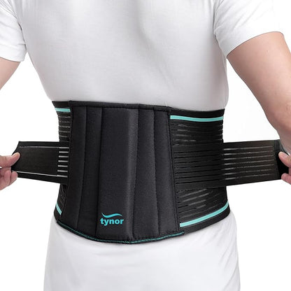 TYNOR Back Support Belt Adjustable Back Brace for Lower Back Pain,Breathable Lumbar Support Belt for Men & Women, Lower Back Brace for Herniated Disc, Sciatica & Heavy Lifting (Small, Classic Black)