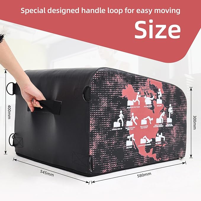 Multi-Functional Whole Body Workout Box, Hip Thrust Bench, Glute Bridge Exercise, Box Jump Training, Core & Abs Strength Training With Resistance Band, Exercise Handle, Knee Pad Gym