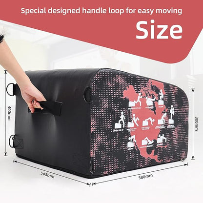 Multi-Functional Whole Body Workout Box, Hip Thrust Bench, Glute Bridge Exercise, Box Jump Training, Core & Abs Strength Training With Resistance Band, Exercise Handle, Knee Pad Gym