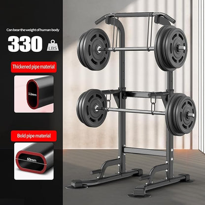 Pull Up Dip Station For Home Gym Strength Training Fitness Workout Station Chin-Ups Push-Ups Pull-Ups Dip-Ups 330LBS T055CDC