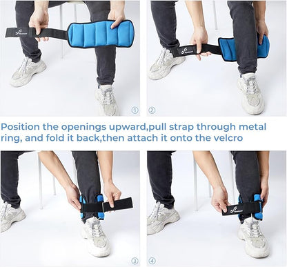 Sportneer Adjustable Ankle/Wrist Weights for Men Women Kids, Weighted Leg & Cuff Strength Training for Yoga Walking Running Aerobics Gym Fitness Physical Therapy