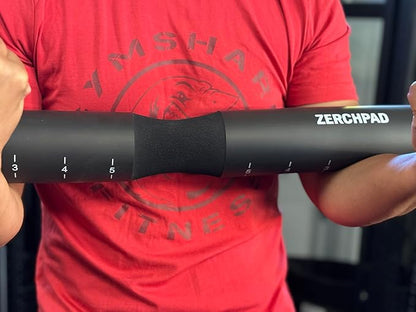 Barbell Pad Squat Pad Designed Specifically for Zercher Squats - Great for Zercher Squats, Front Squats and Hip Thrusts — Extra Long Length—Fit Standard and Olympic Bars Perfectly