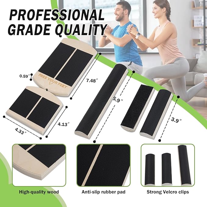 Ankle Balance Board - Adjustable Side Thrust Kick AxisBoard Non-Slip Design with Stability Bars for Foot Strength Training & Home Gym Workouts