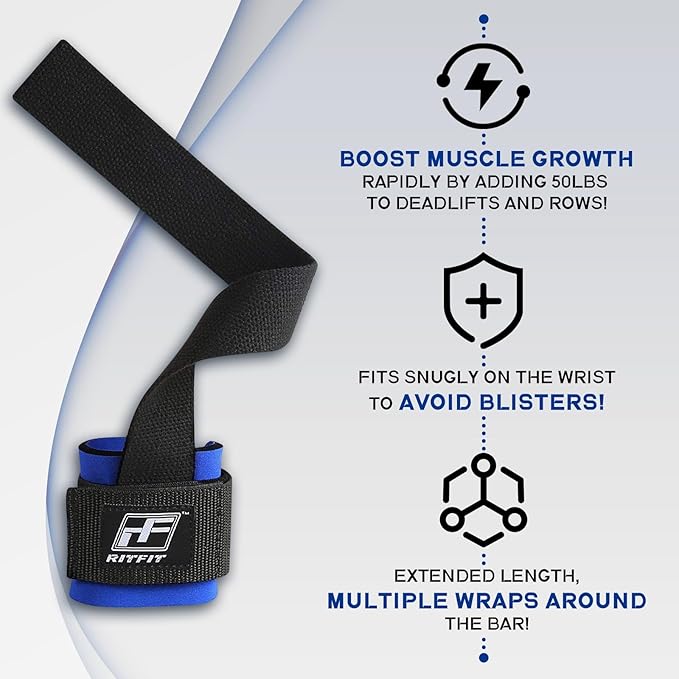 RitFit Wrist Wraps, Wrist Straps for Weightlifting, Wrist Support for Working Out, Bodybuilding, MMA, Powerlifting, Strength Training, Men & Women