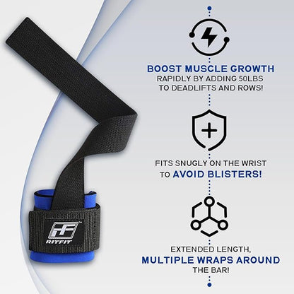 RitFit Wrist Wraps, Wrist Straps for Weightlifting, Wrist Support for Working Out, Bodybuilding, MMA, Powerlifting, Strength Training, Men & Women