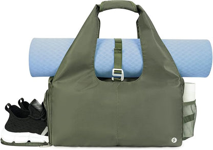 sportsnew Yoga Gym Bags for Women with Shoes Compartment & Wet Dry Storage Pockets & Adjustable Yoga Mat Holder, Patent Pending