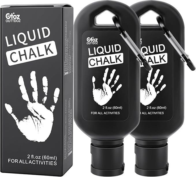 Pro Grade Liquid Chalk Low-Mess Gym Chalk for Weightlifting, Gymnastics, Rock Climbing, Dancing, Dries in Seconds (2 oz, 2 Pack)