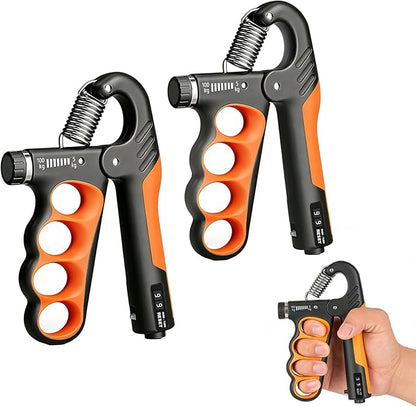 Hand Gripper Strengthener, 11-220LBs Adjustable Resistance Grip Strength Trainer with Counter, Forearm Exerciser for Injury Recovery and Muscle Building