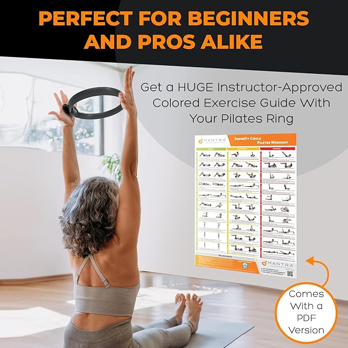 MANTRA SPORTS Pilates Ring Circle, Magic Circle Pilates Ring, Inner Thigh Exercise Equipment, Fitness Rings for Women, Thigh Master Inner Thigh Exerciser, Yoga Ring Pilates Equipment for Home Workouts