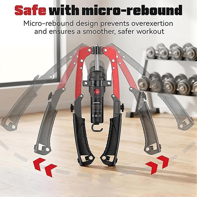 Twister Arm Exerciser, 3-in-1 Hydraulic Power Twister with Ab Roller Wheel, Adjustable 22–440LB Chest Expander & Arm Strengthener, Portable Home Gym Strength Training Device