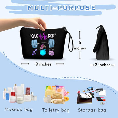 Workout Gym Exercise Gifts for Fitness Lovers Personal Trainer Women Female Friends Sister Friend, Small Black Makeup Cosmetic Bag