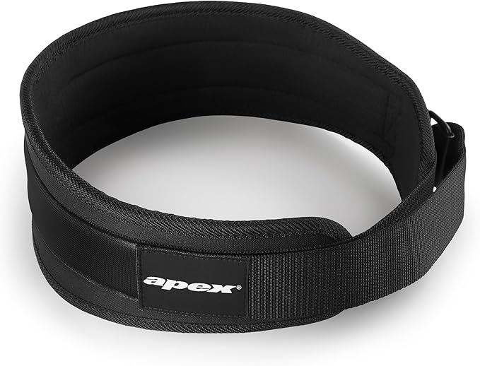 Apex by Marcy Contoured Weightlifting Belt with Flexible Foam Core, Durable Nylon Exterior, Adjustable Fit – Ideal for Strength Training, Deadlifting, Powerlifting, and CrossFit