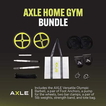 AXLE Home Gym Workout Barbells - Barbell Weight Set for Strength Training, Collapsible Equipment for Indoor & Outdoor Workouts for Men, Women, and Youth
