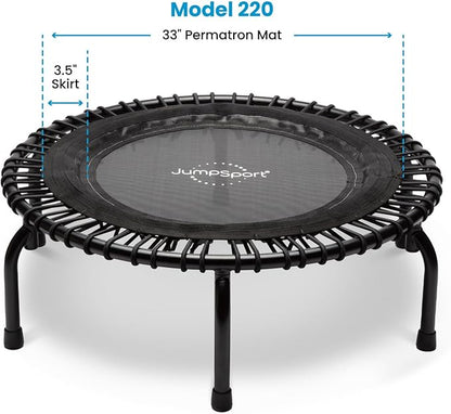 JumpSport 39" ESSENTIAL Fitness Trampoline | Model 220, 230, 250 | Exercise Trampoline | 30 Low-Impact Bungees