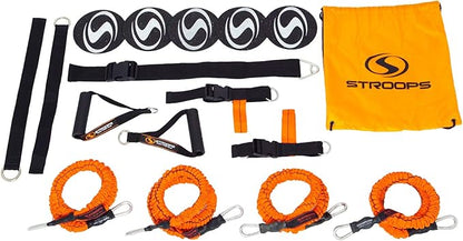 Stroops VITL Slastix Resistance Bands Set | All-in-One Full Body Workout System Bands, Handles, Foot Straps, Door Anchors, Agility Dots & Carry Bag for Home Fitness