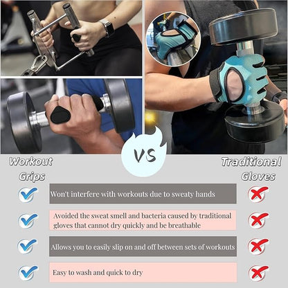 Anti-Slip Workout Grips, Ergonomic Workout Gloves, Weight Lifting Grips, for Men and Women, Silicone Gym Grips Pads, Soft, Palm Protection, Suitable for Various Fitness Training
