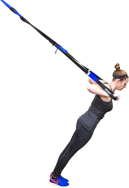 Total Body Exercise & Fitness at Home Workout Kit - Includes Body Weight Suspension Straps, Set of 5 Resistance Loop Exercise Bands
