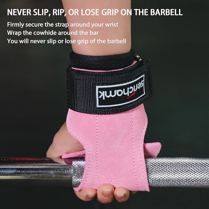 Wrist Straps for Weightlifting with Wrist Wraps,Leather Weight Lifting Wrist Wraps Grip Assistance Deadlift Straps Workout Gym Straps for Men and Women