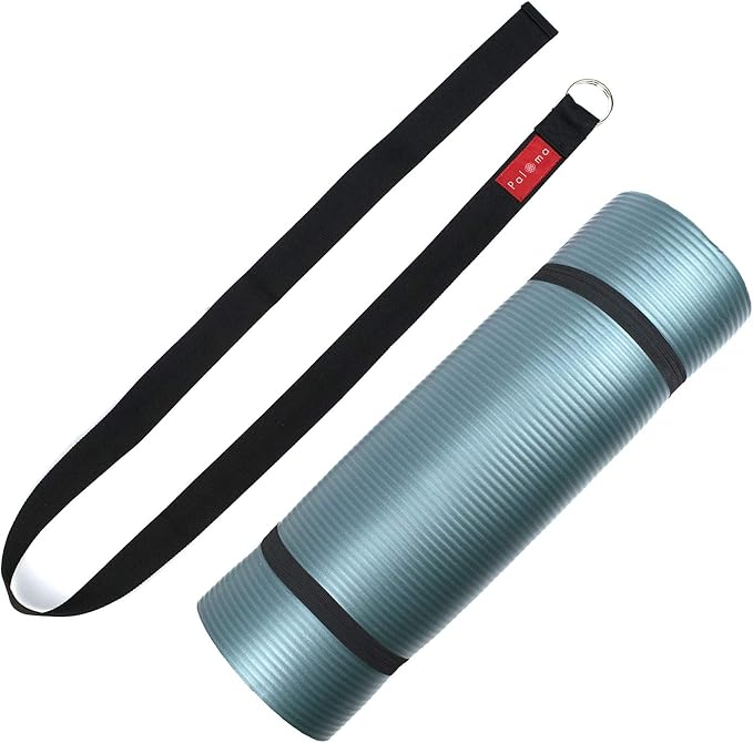 Paloma Yoga Strap for Stretching - Wide Adjustable Cotton Strap with Durable O-Ring Buckle - Available in Standard Sizes 6 ft, 8 ft & 10 ft