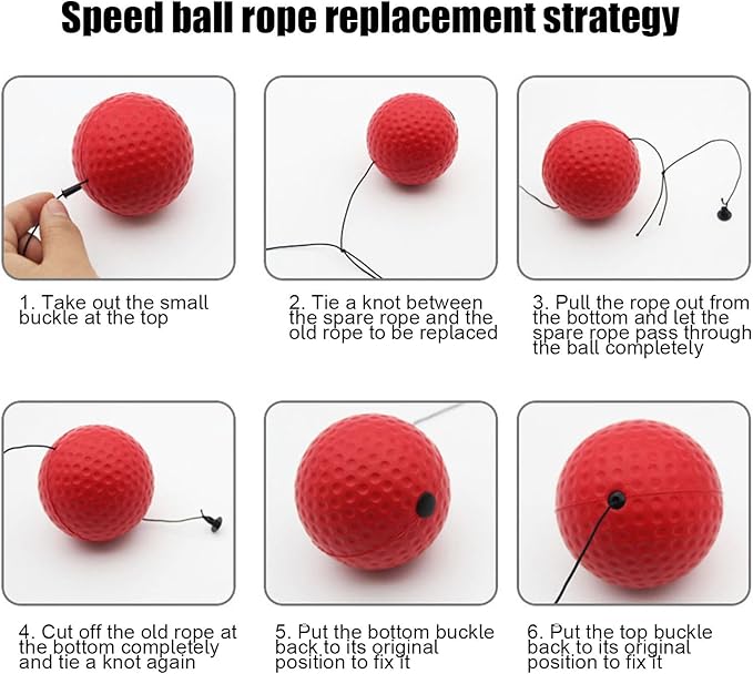 Boxing Reaction Ball Set, 6cm PU Foam Head-Mounted Balls for Reflex, Speed Training, Red Hard Ball, Tennis, Soft and Heavy Balls, Professional Use