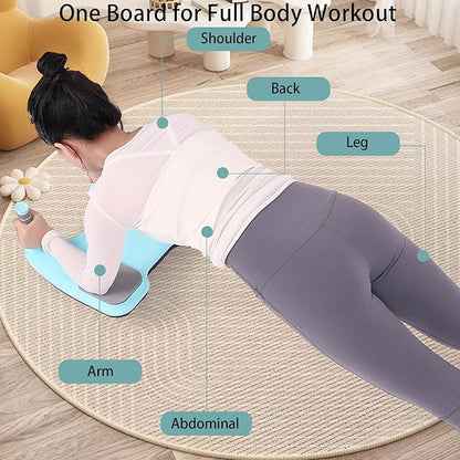 Balance Board for Core Workout, Portable Pure Plank Support with 4 Caster Wheels, Quick Assembly, Convertible into Abdominal Board, Home Fitness Equipment for Full Body Workout