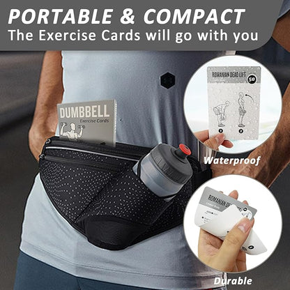 Dumbbell Workout Cards, 62 Large 5"x3.5" Exercise Cards for Home & Gym, Strength Training, Muscle Building, Beginner Fitness Guide, Fitness Cards for Men & Women