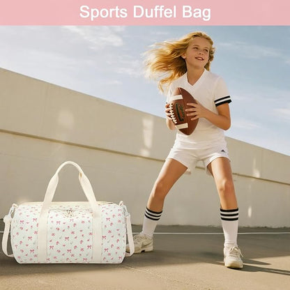 BTOOP Duffle Bag for Gym Sports Women Girls Workout Travel Bag Weekender with Shoe Compartment and Wet Pocket