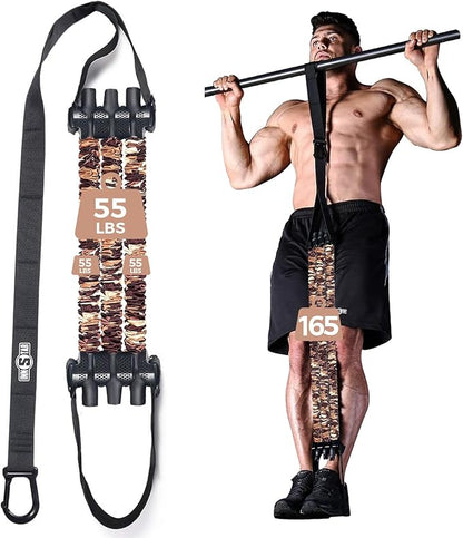 Innstar Pull Up Assistance Bands, Heavy Duty Resistance Band for Pull Up Assist, Adjustable Resistance 165-265lbs with Fabric Feet/Knee Rest, Pull Up Bands Assistance Bands