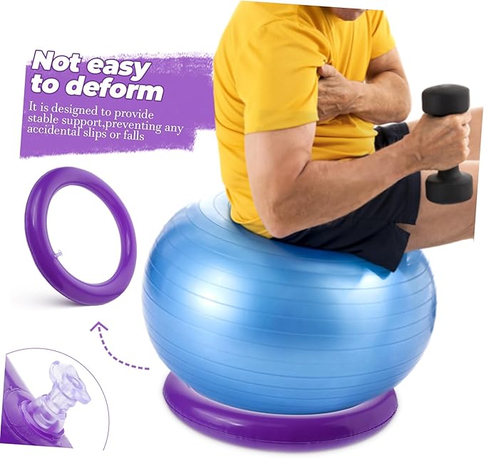 Toyvian Inflatable Yoga Ball Base with Fixed Ring Stable Yoga Ball Holder for Exercise Fitness Training Slip Resistant Round Stand 16.53In