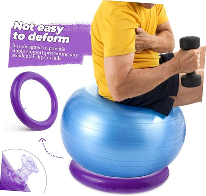 Toyvian Inflatable Yoga Ball Base with Fixed Ring Stable Yoga Ball Holder for Exercise Fitness Training Slip Resistant Round Stand 16.53In