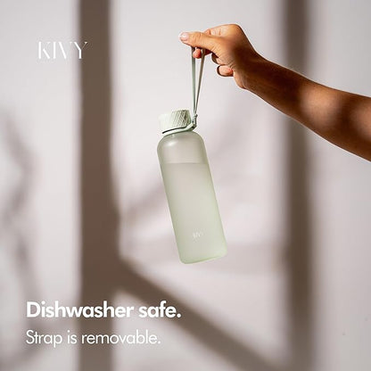 KIVY Slim Water Bottle 22oz [Lightweight & Shatterproof] Leak Proof Bottle for Women & Men - Clear plastic water bottle no straw - Dishwasher Safe Tritan Bottle BPA Free