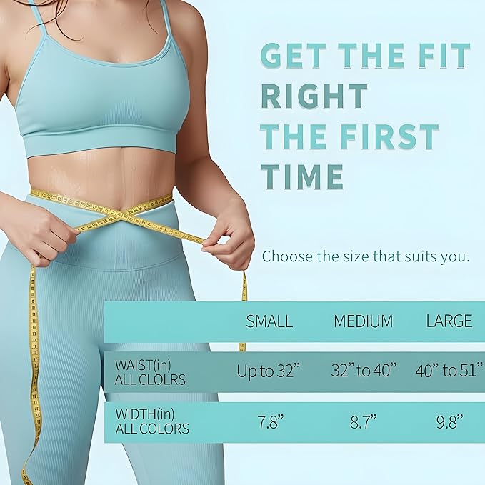 Waist Trimmer Belt for Men & Women – Silver Ion Sweat Belt, Anti-Slip Sauna Trainer, With Pocket & Precision Fit