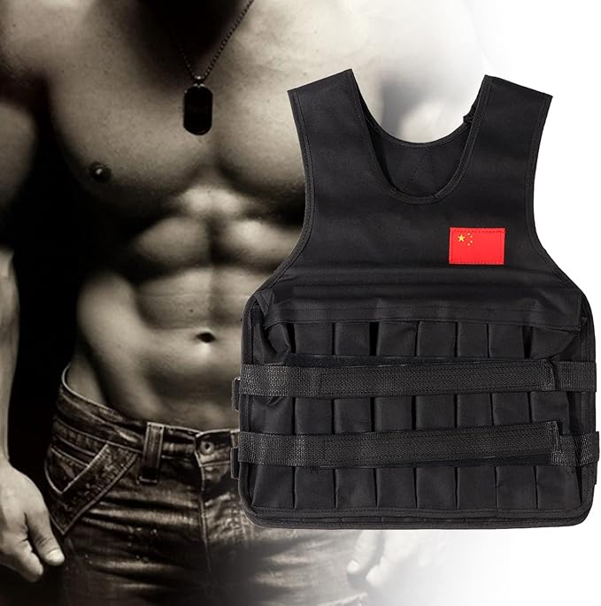 Adjustable Weighted Vest Men Women, Running Weighted Vests Strength Training Weight Vests Fitness Weight Vest with Shoulder Pads for Walking Strength Training Fitness, 20kg Loading