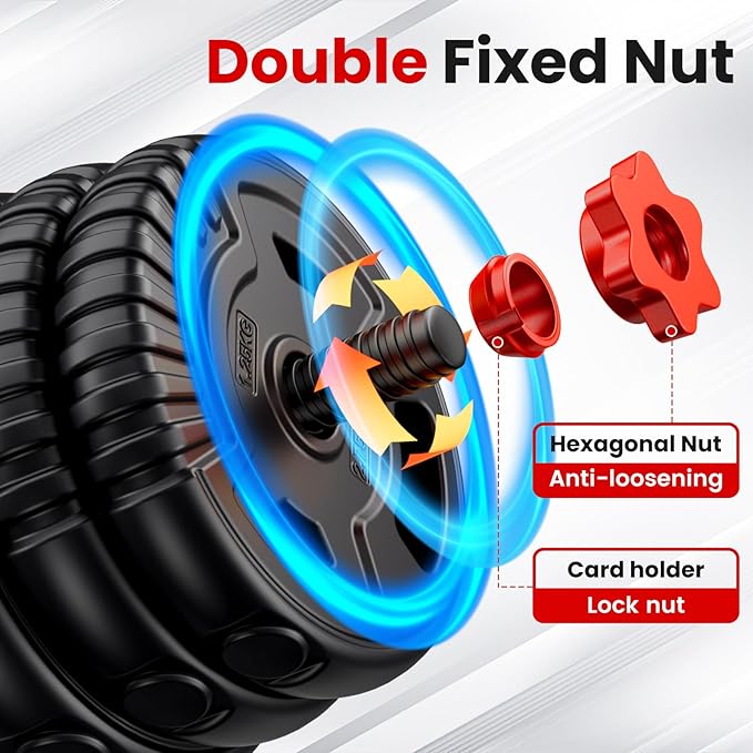 Adjustable Dumbbell Set, 22/33/45/70/90lbs Free Weight Set with Connector, 5-in-1 Dumbbell Set for Barbells, Kettlebells, Push up Stand, Weight Plate, Fitness Exercises for Home Gym Suitable Men/Women