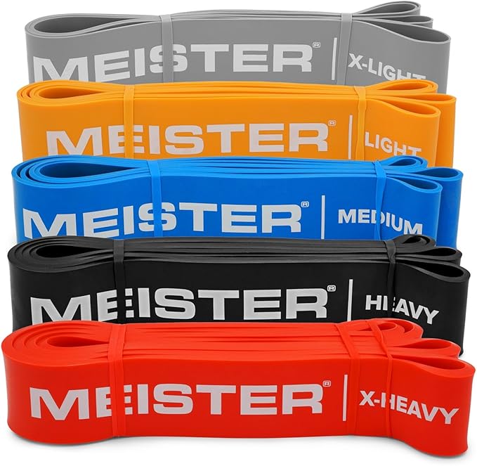 Meister X Band Comfort-Width 41" x 2" Resistance Bands - X-Wide Premium Loop Bands