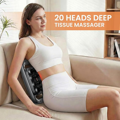20-Head Massage Gun Set, Back Massager for Pain Relief Deep Tissue, Multi Head Ball Massager Gun for Body, Butt, Lower Back, Leg, Arm, Foot - 3 Modes 30 Speeds - Gifts for Men, Women, Dad, Mom
