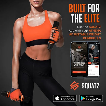 Squatz Adjustable Dumbbell Set 70-140LB Adjustable Dumbbells For Home Gym, Anti-Slip Handle With Heavy‑Duty Plates, Exercise Fitness Dumbbells For Home Gym Strength & Weight Training