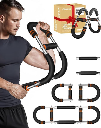 2026 New Saker PowerTwist Arm Trainer, Adjustable Forearm Strengthener, Arm Exercise and Chest Workout Equipment for Home Gym, for Men, Ideas for Fitness Enthusiasts