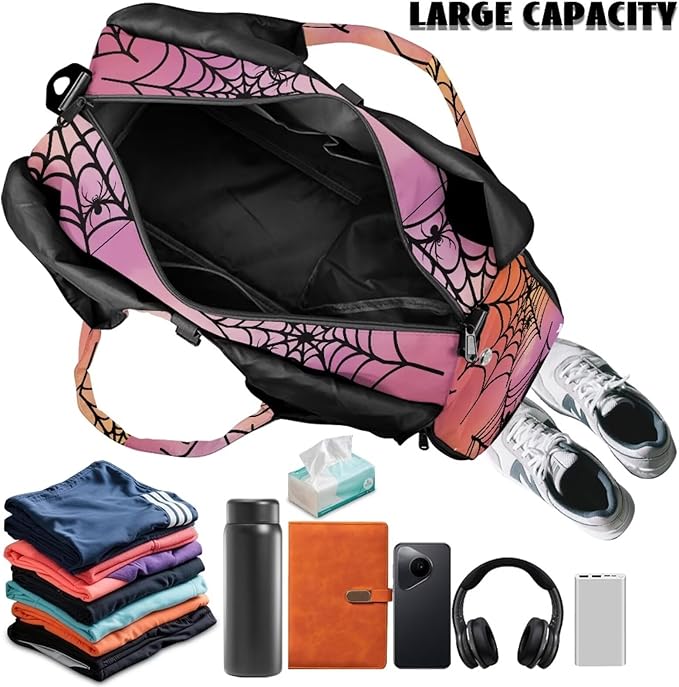 Gym Bag with Yoga Mat Holder Large Tote Bag With Multi Pockets for Women Men Dry Wet Separated Pocket Carryall Yoga Tote Bag for Pilates Travel Workout Office