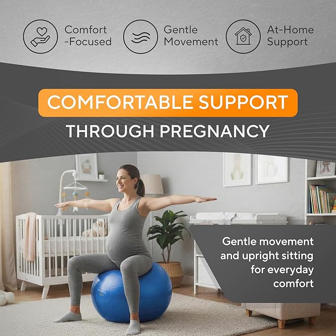 MANTRA SPORTS Exercise Ball – Yoga Ball for Pilates & Fitness - Birthing for Pregnancy, Stability, Core, Balance, Therapy for Physical Rehab, Workout for Home Gym & Office Chair, Fast Pump Included