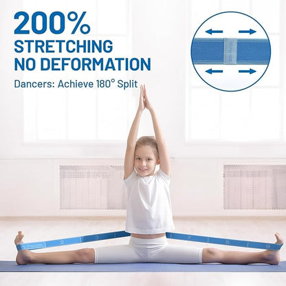 Slim Panda Stretch Strap, Multi-Loop for Physical Therapy,Elastic Yoga Stretching Strap for Dance,Yoga, Pilates & Gymnastics Exercise, Ballet Stretching Band for Flexibility, Leg Stretching